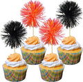 Gyufise 30Pcs Foil Firework Cupcake Toppers Sparkle Tinsel Cake Toppers Tinsel by Gyufise