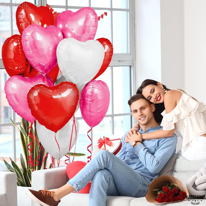 KatchOn Heart Balloons Decorations 18 Inch, Valentines Day Decorations - Image 8