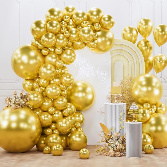 PartyWoo Gold Balloons 127pcs Different Sizes of 36 18 12 10 5 Inch | Balloons by PartyWoo