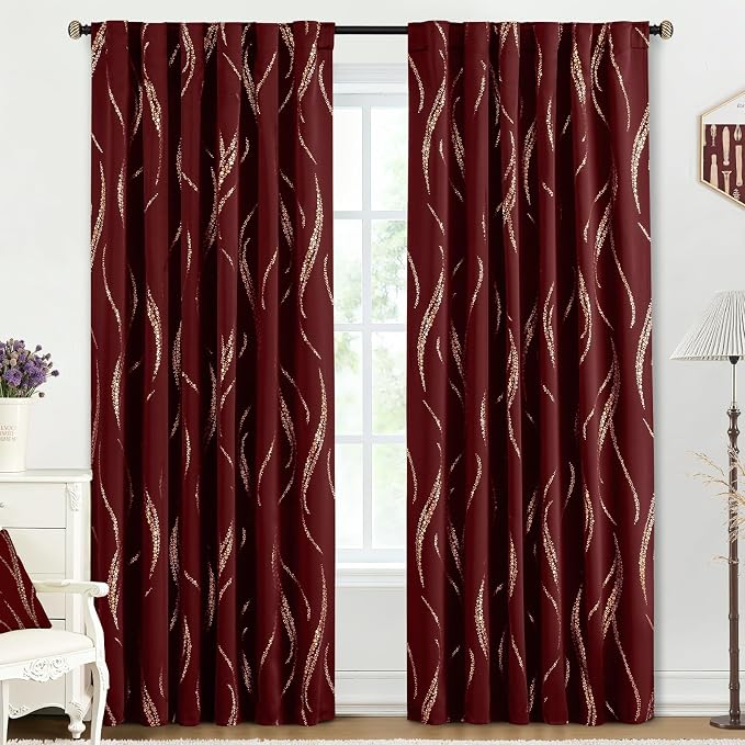 Yakamok Burgundy Blackout Curtains by Yakamok
