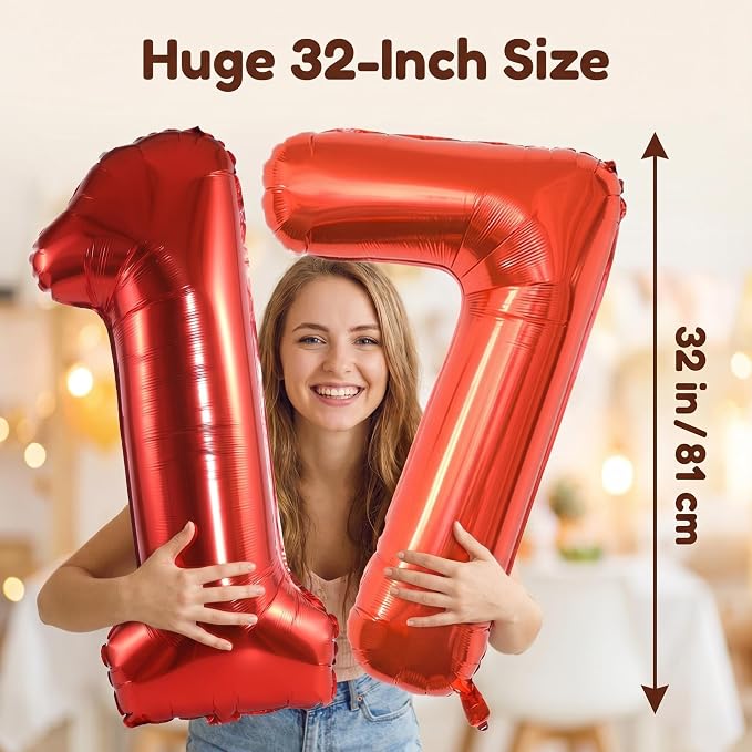 YPSelected 32 Inch Large Foil Helium Number Balloon Birthday Wedding Party 0-9 - Image 4