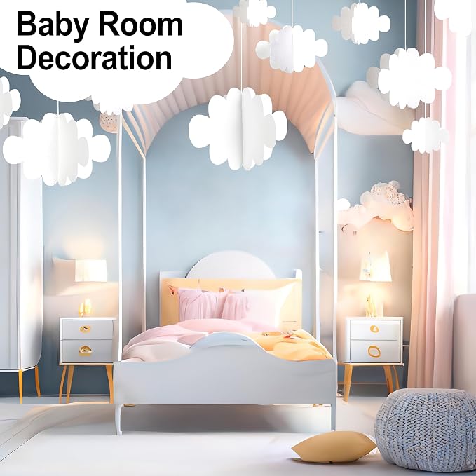 Ayfjovs 18 PCS 3D Cloud Decoration, Artificial Hanging Clouds - Image 7