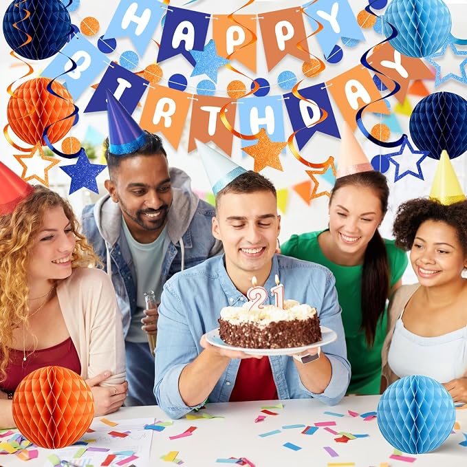 Rouceyxin Birthday Decorations for Men, Happy Birthday Banner - Image 5