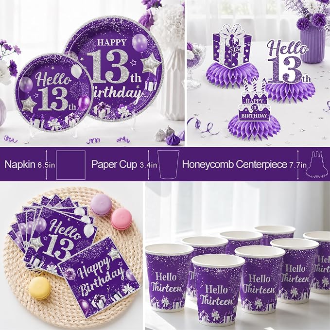 purple 13th birthday decorations - Image 5