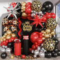Red Black Gold Balloon Arch Garland Kit Leopard Cheetah Print Party Balloons by Paeyeq