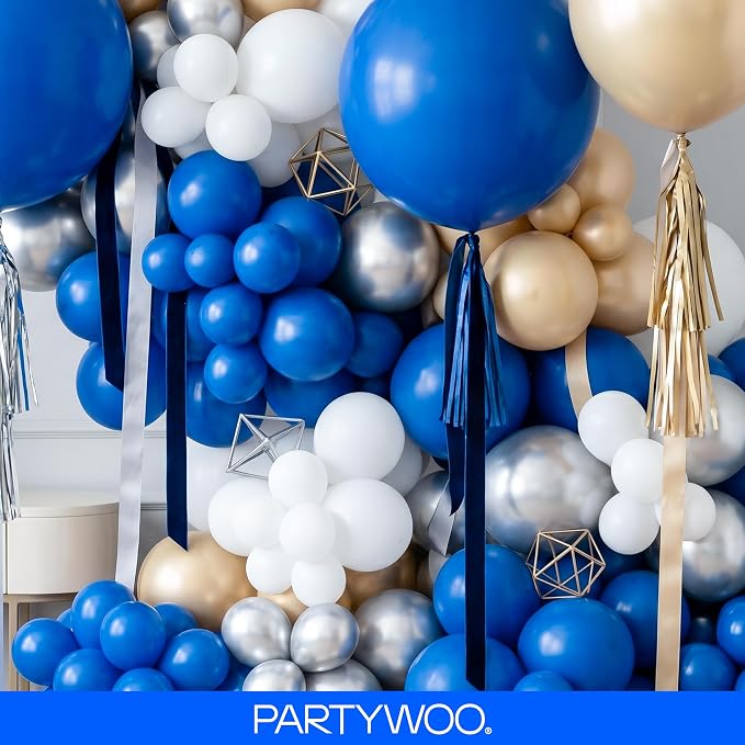 PartyWoo Royal Blue Balloons 127pcs Dark Blue Balloons Different Sizes | 36 18 - Image 8