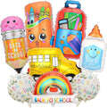 8 Pcs Back To School Foil Balloons Colorful School Bus Pencil Schoolbag Crayon by HOLTIOCLAN