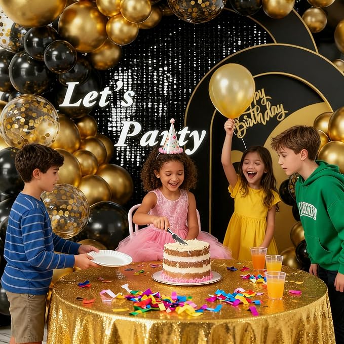Black And Gold Balloon Arch Kit - Image 9