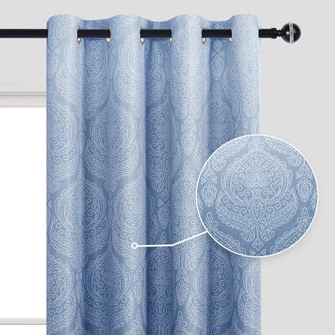 DWCN Navy Blue Room Darkening Blackout Curtains - Image 2