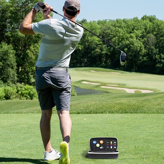 Golf Glove Case, Accessories Caddy Organizer, Storage Pouch Bag, 25x11.4x7.5cm, for Tees Divot Tools Ball Markers, Travel Size for Men Women, Outdoor Golfers, Sports Enthusiasts Practical Solution