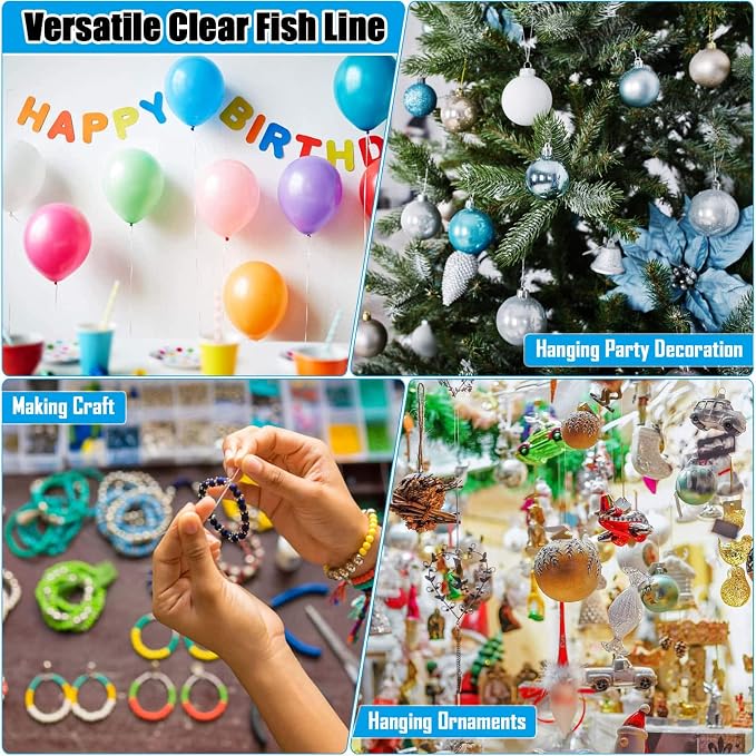 Clear Fishing Wire, Acejoz 656FT Fishing Line Clear Invisible Hanging Wire - Image 6