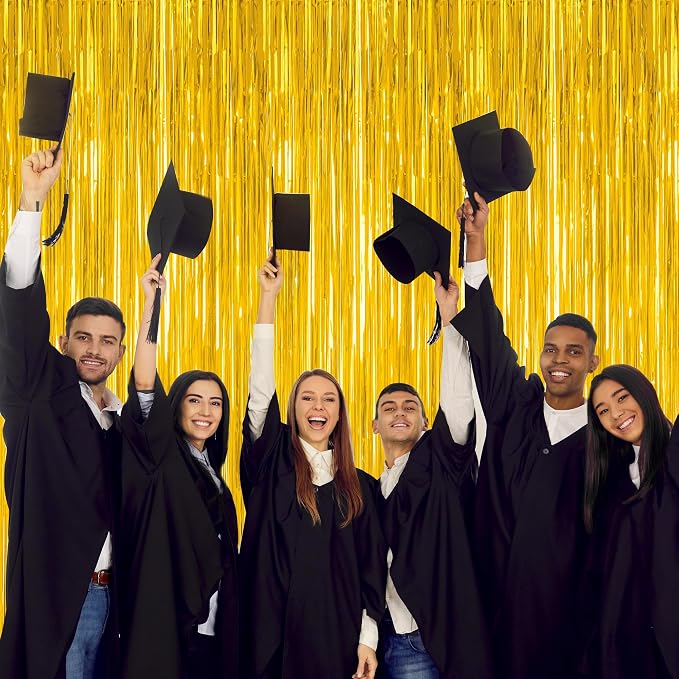 12 Pack 2026 Graduation Decorations, 3.28 FT x 7.05 FT Gold Backdrop Curtains - Image 6