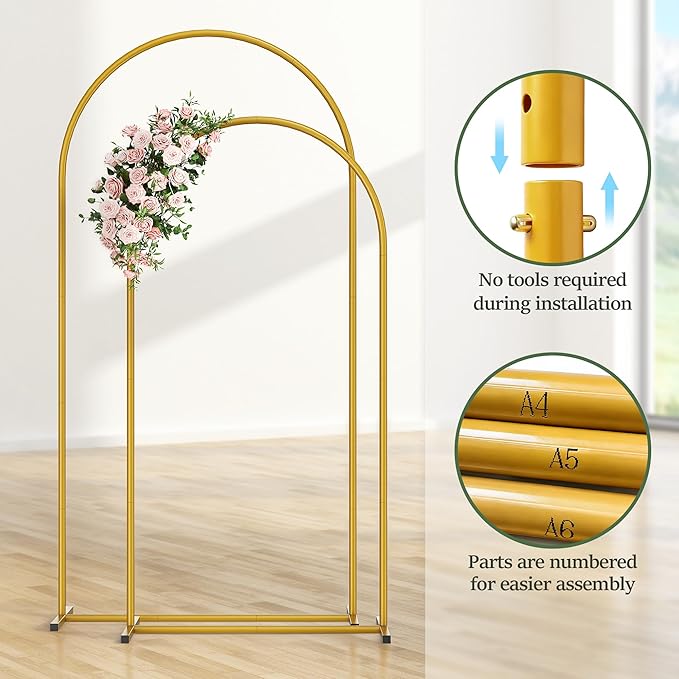 Metal Arch Backdrop Stand 2 Set, Baby Shower, Party Decor - Image 2