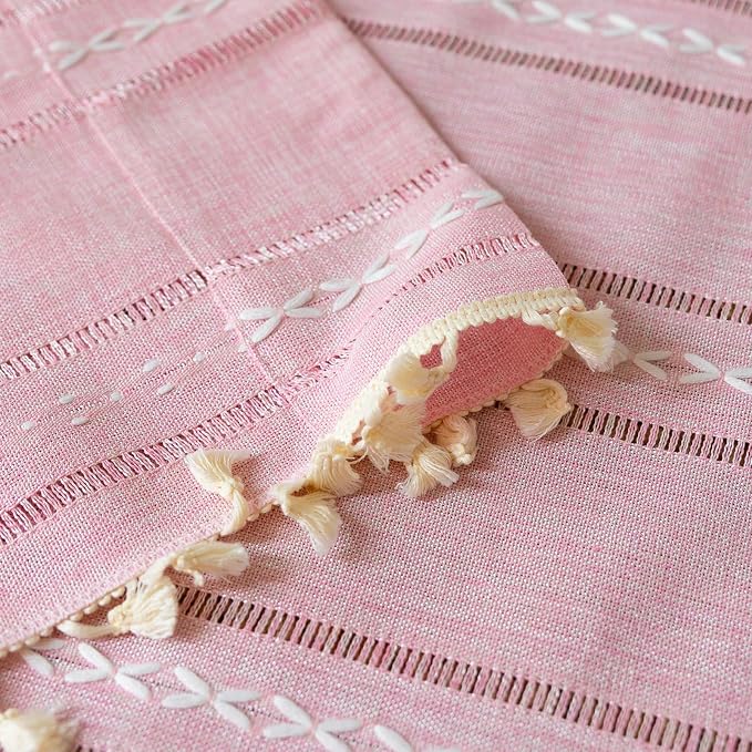RoomTalks Cute Pink Textured Curtains - Image 9