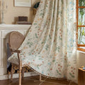 Bedroom Floral Rod Pocket Semi Sheer 96 Inch Curtains 2 Panel Set | Living Room by ENJOYBRIDAL