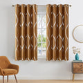 NICETOWN Blackout Gold Brown Kitchen Curtain 72 inch Long, Home Decoration Wave by NICETOWN