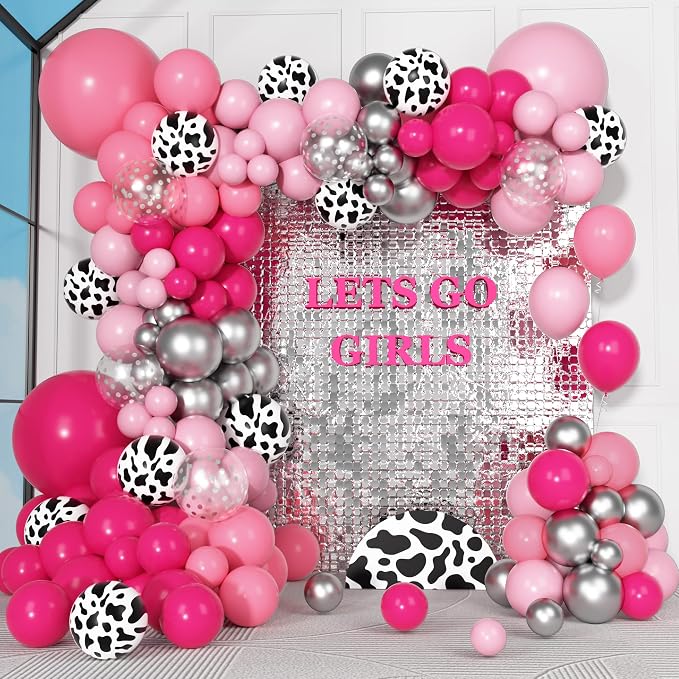 170Pcs Hot Pink Balloon Garland Arch Kit by OuddyParty