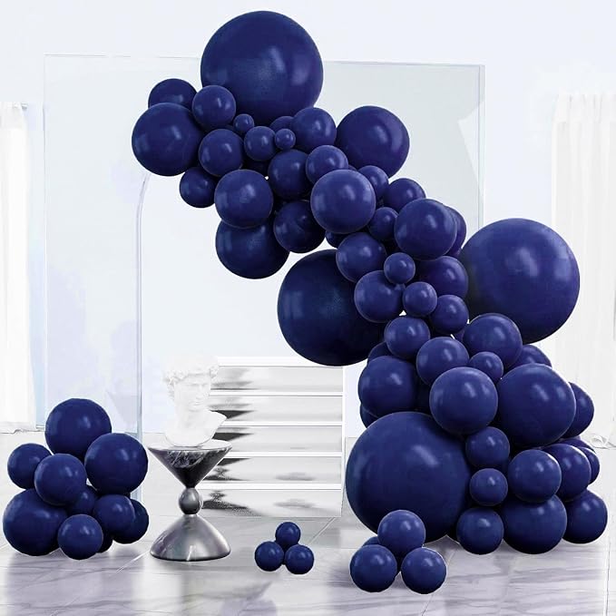 PartyWoo Navy Blue Balloons 152pcs Dark Blue Color 18 12 10 5 Inch | 18 12 10 5 by PartyWoo