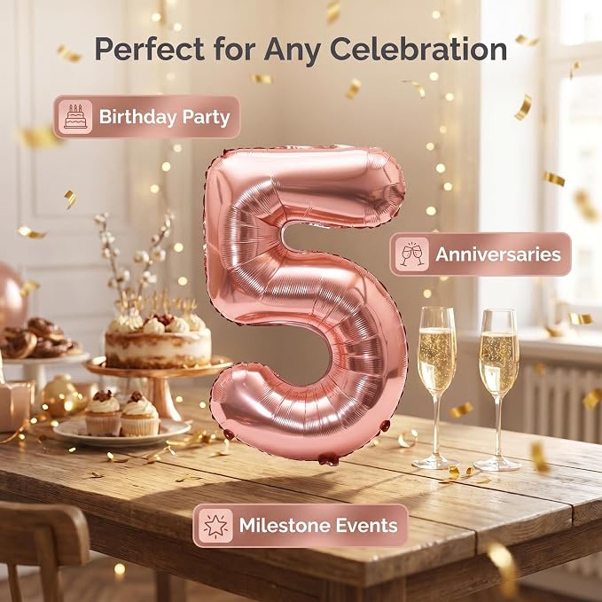 YPSelected 32 Inch Large Foil Helium Number Balloon Birthday Wedding Party 0-9 - Image 5