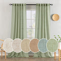 MIULEE Sage Green Linen Curtains 52x102 Inch Length 2 Panels by MIULEE