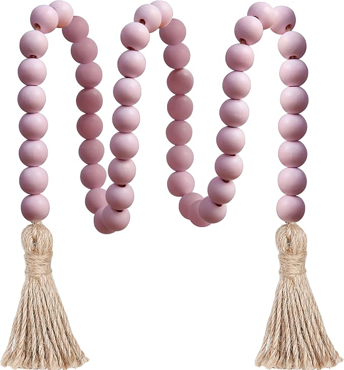 Meplait 39in Wood Bead Garland, Farmhouse Beads by Meplait
