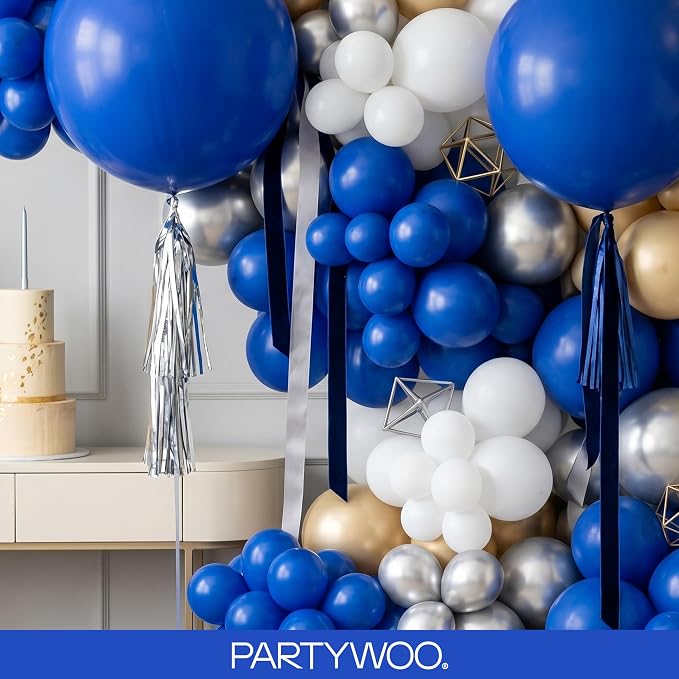 PartyWoo Royal Blue Balloons 152pcs Dark Blue Balloons Different Sizes | 18 12 - Image 8