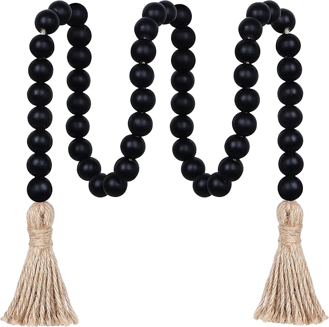 Meplait 39in Wood Bead Garland, Farmhouse Beads by Meplait