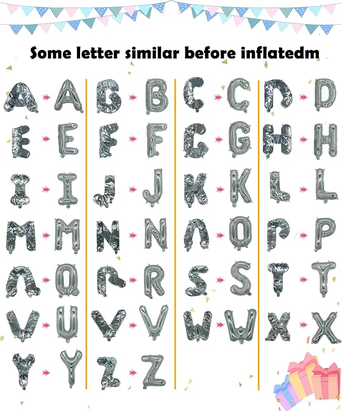Letter Balloons 16 Inch Mylar Foil Alphabet Letter A-Z Balloons Set - Image 3