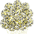 Black Gold Confetti Balloons 25 Pcs, 12 Inch Thickened Clear Latex Balloon by VHUWE