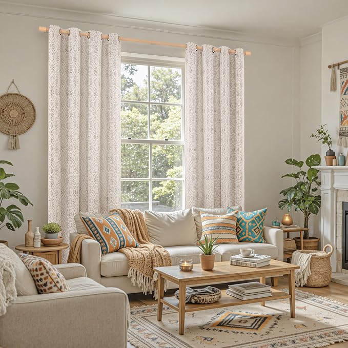 BGment Camel Curtains for Living Room 84 Inches Long, Natural French Country - Image 3