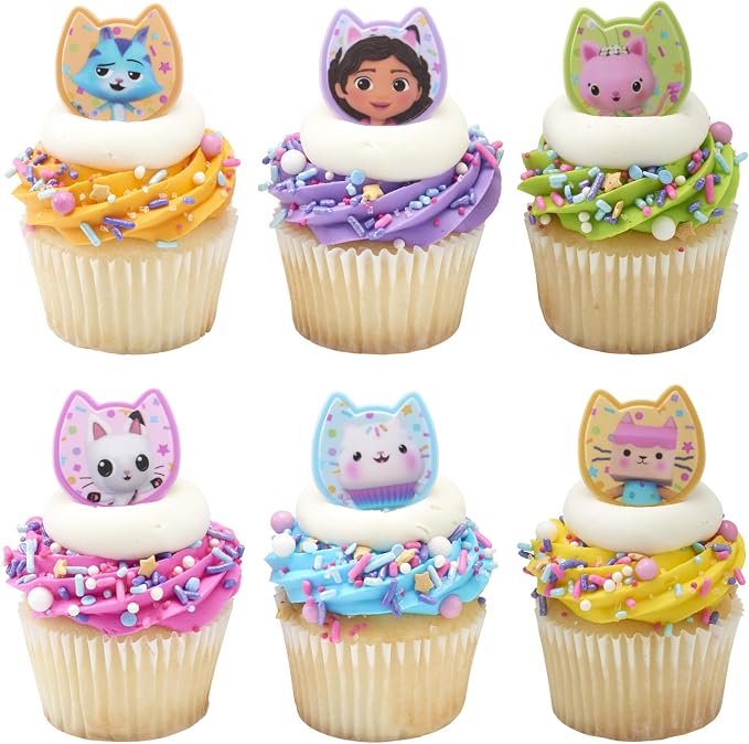 DecoPac DreamWorks Gabby's Dollhouse Rings, 24 Cupcake Decorations Featuring - Image 10