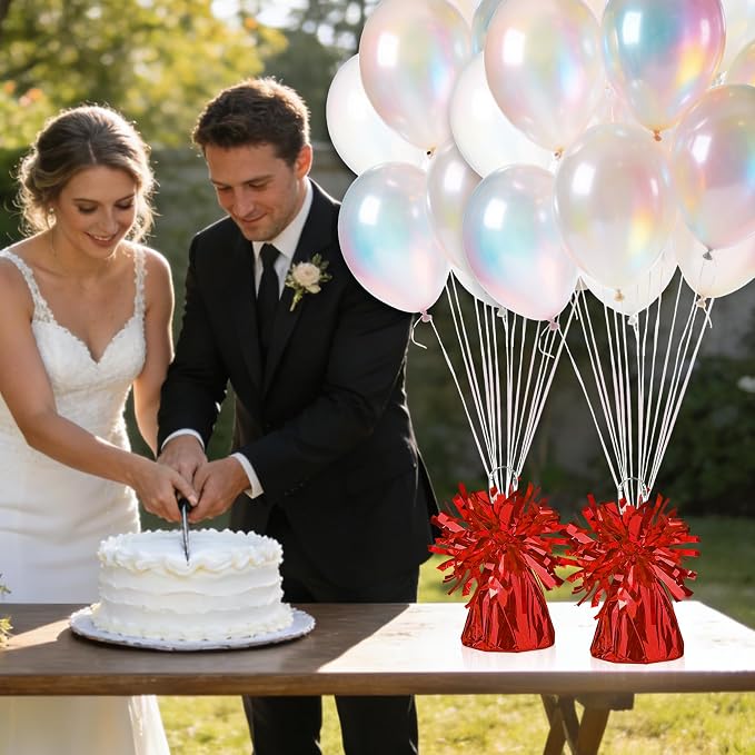 9 PCS Metallic Wrapped Balloons Weights Red Helium Balloon Weight Balloon - Image 6
