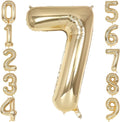 Champagne Gold Large Number 7 Balloon, 40 Inch Light Gold Foil Helium Number by AIQINHU