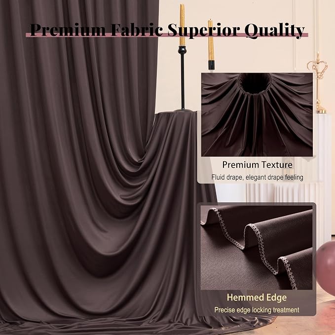 12ft x 10ft Brown Backdrop Curtains - Image 3