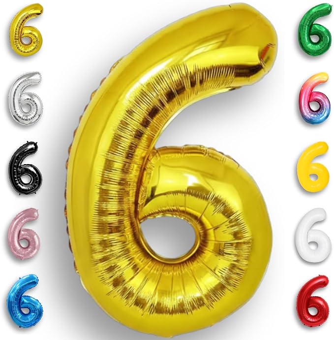 Gold Number Balloon 6 Mylar Foil Balloons 32 inch by Unknown