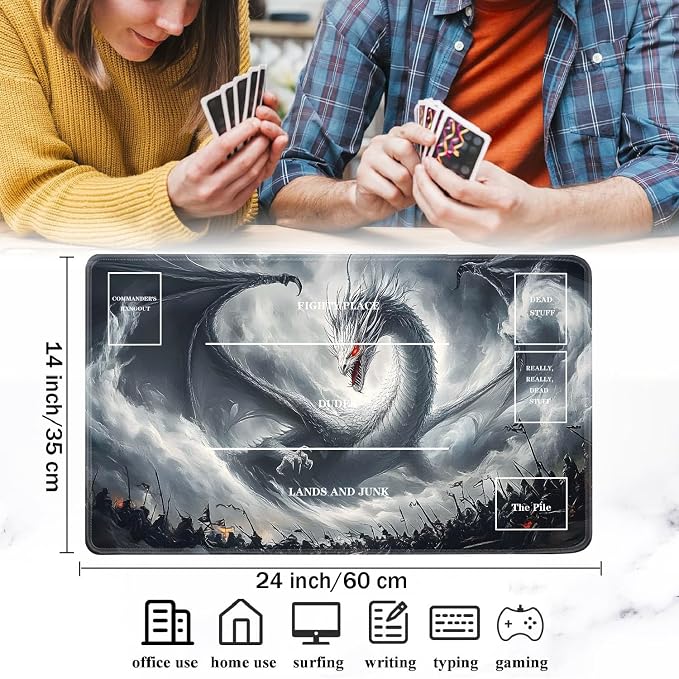 for TCG Playmat with Zones, Non-Slip Rubber Bottom Trading Card Game Mat with - Image 2
