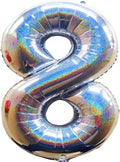 Jonhamwelbor 40 Inch Laser Silver Number 8 Balloon Foil Mylar Giant Balloon by Jonhamwelbor