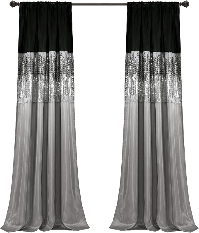Lush Decor Night Sky Window Curtain Panel, Single 42"W x 84"L Black & Gray - Image 6