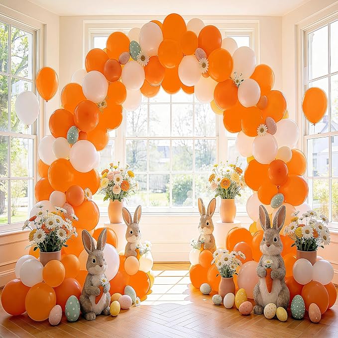 Orange Balloons, 100 Pack 12 Inch Orange and White Extra Thick Latex Party - Image 4