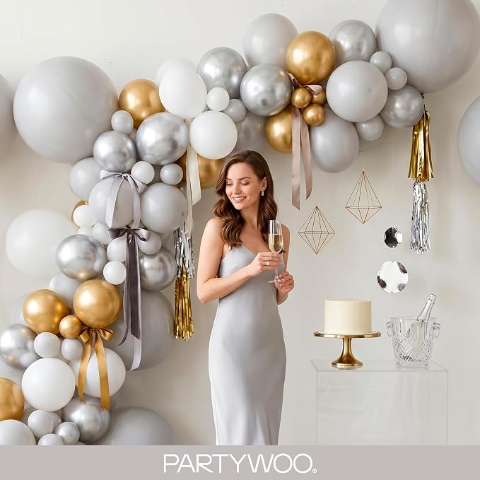 PartyWoo Gray Balloons 120pcs Matte Gray Latex Balloons Different Sizes | 18 12 - Image 8