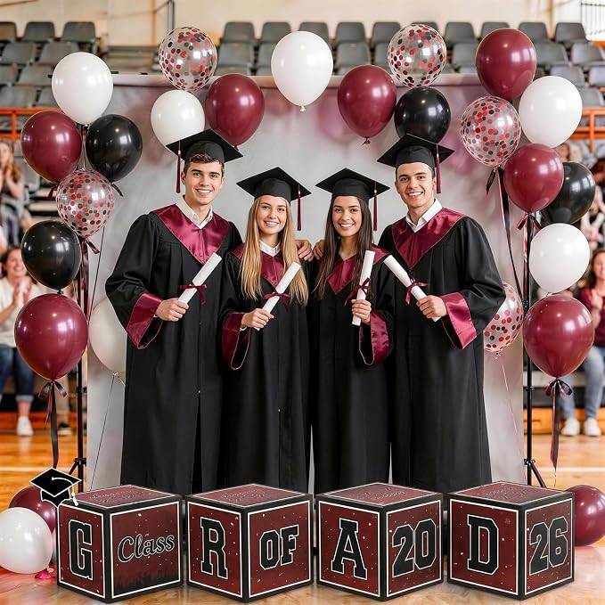 Burgundy Graduation Decorations 2026 - Image 7