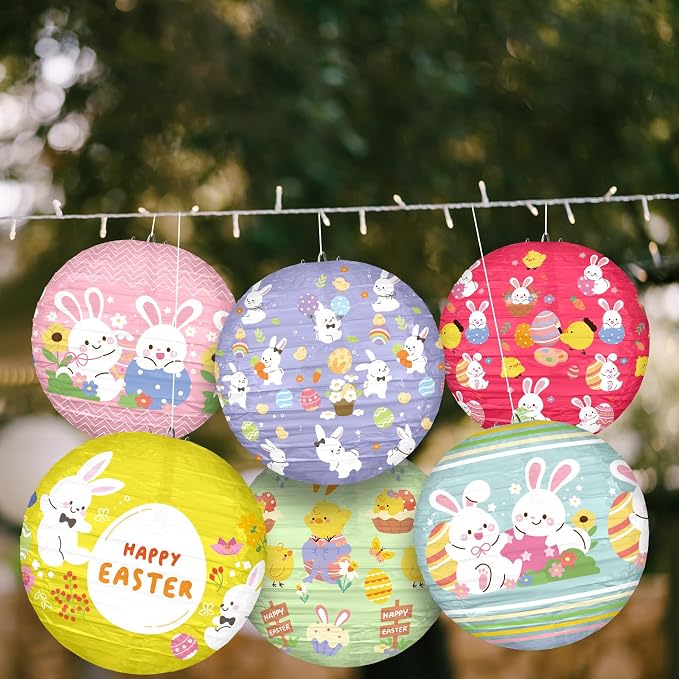 Panelee 12 Pcs Easter Paper Hanging Lanterns Party Decorations 8 Inch Pastel - Image 7
