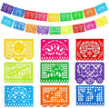 DOMESTAR 2 Packs 36 FT Mexican Party Banners, Fiesta Party Decoration | Papel by DOMESTAR
