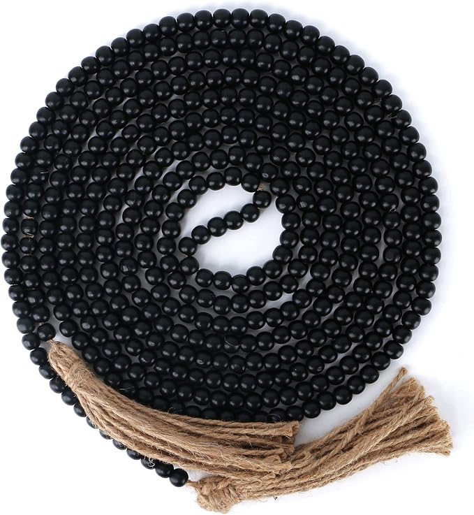 CVHOMEDECO. 16 Feet Wood Beads Garland by CVHOMEDECO