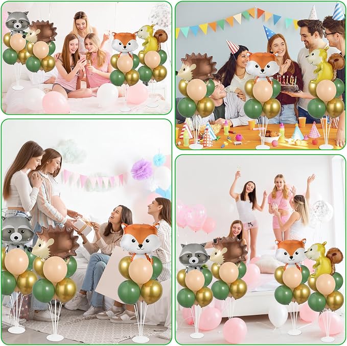4 Sets Vbs Woodland Animals Party Balloons Stand Kit - Image 7