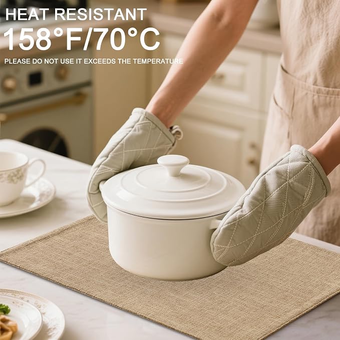 Homaxy Cloths Placemats for Dining Table Set of 8, Flaxen | Heat Resistant - Image 3