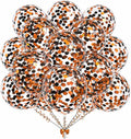 50pcs Orange and Black Foil Confetti Balloons, 12 inch Latex Balloon by KALOR