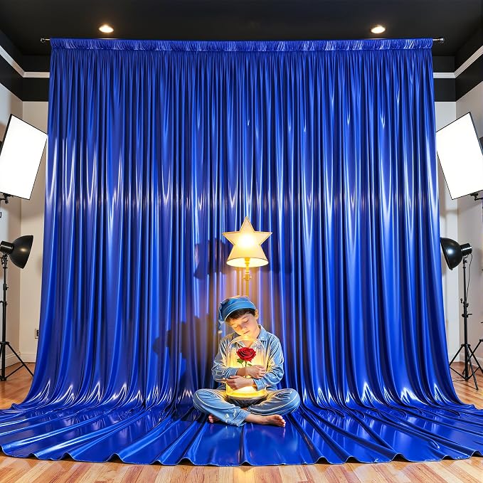 20x10ft Royal Blue Glitter Backdrop Curtain - Image 6