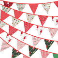 G2PLUS Christmas Triangle Bunting Banner, 39Ft Cotton Pennant Banner, Reusable by G2PLUS