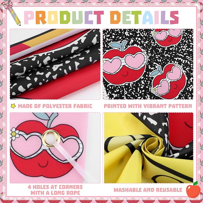 HunnmingRe Composition Notebook Banner Door Decor Back to School Party Supplies - Image 3